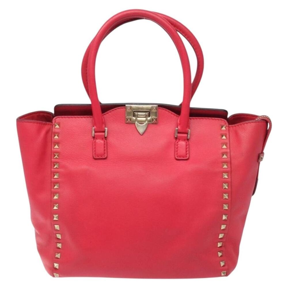 Valentino Rockstud Leather Handbag Red